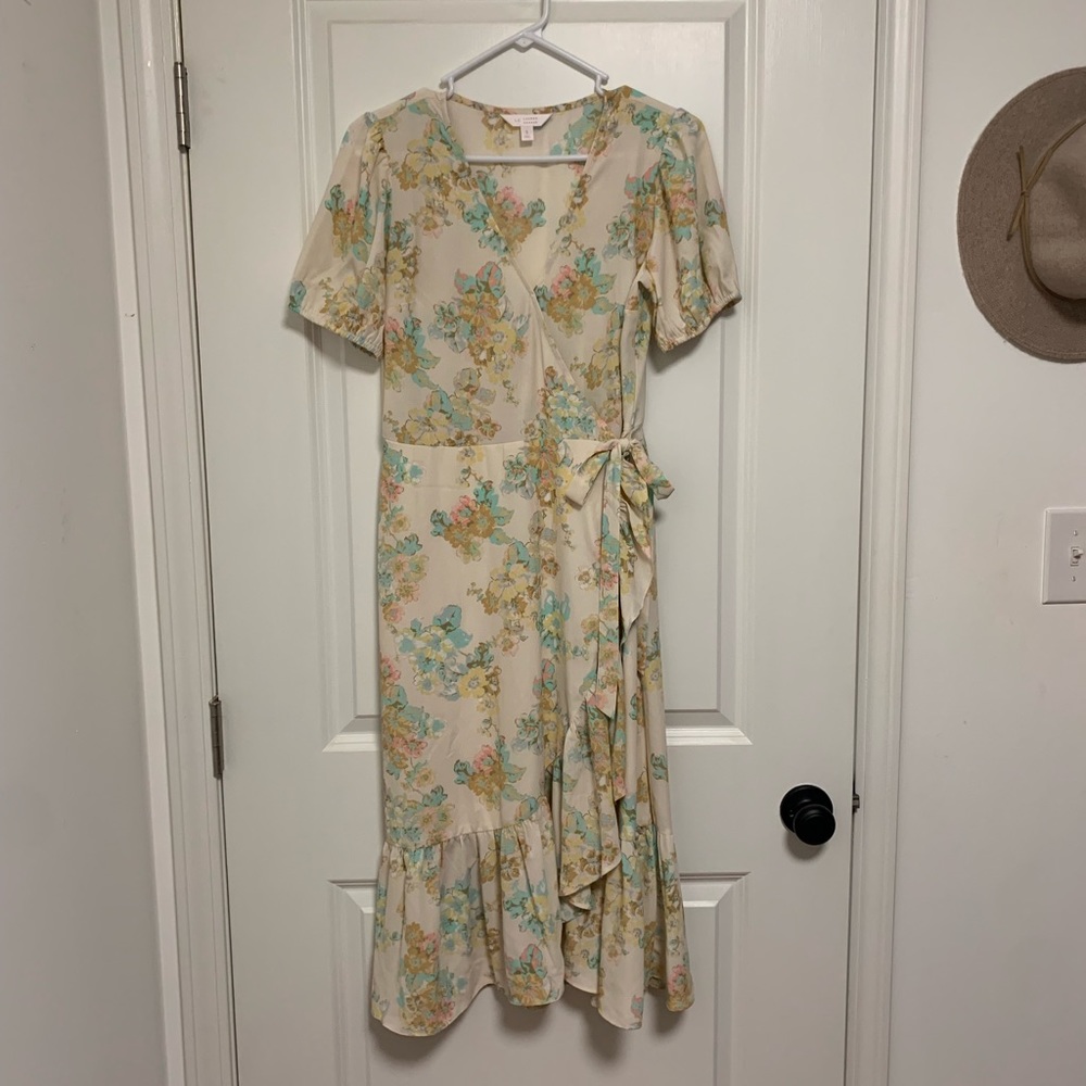 Lauren Conrad // floral midi wrap dress